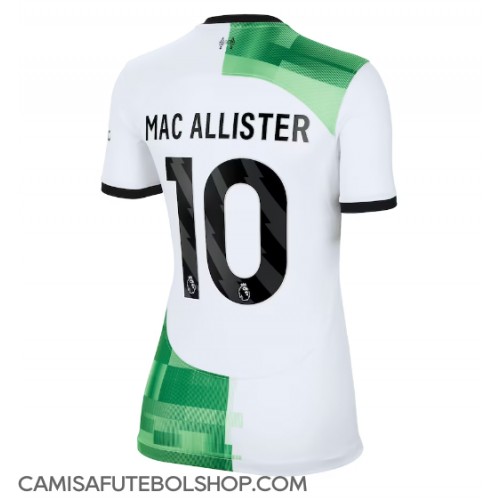 Camisa de time de futebol Liverpool Alexis Mac Allister #10 Replicas 2º Equipamento Feminina 2023-24 Manga Curta